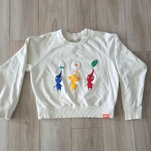 Nintendo New York Pikmin Womens Sweatshirt Shirt NY Mario Olimar Blue Red